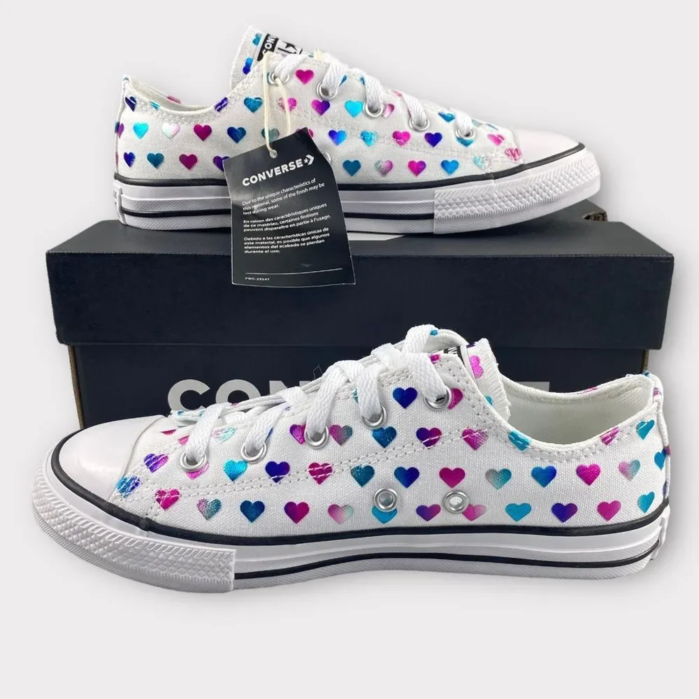 Converse Chuck Taylor All Star Ox Glitter Heart Sneaker Kids' 3y Shoes Low Top